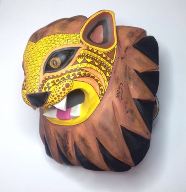 Painting titled "Mascara de León" by Yared Castro, Original Art, Acrylic
