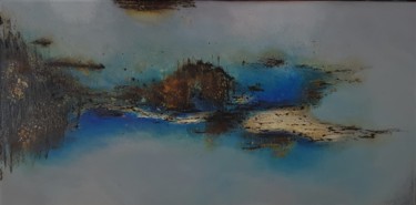 Peinture intitulée "Des lointains bleus" par Yarka Gumy, Œuvre d'art originale