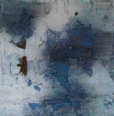 Peinture intitulée "Nuances bleues" par Yarka Gumy, Œuvre d'art originale, Encre