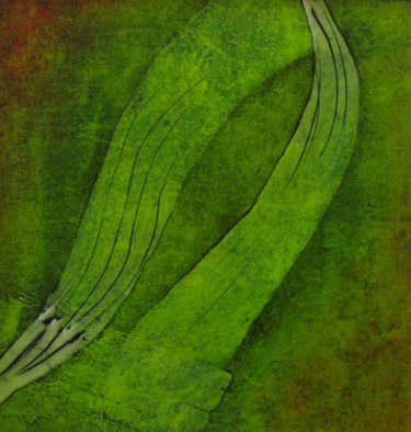 Peinture intitulée "Griffes vertes-21x2…" par Yarka Gumy, Œuvre d'art originale