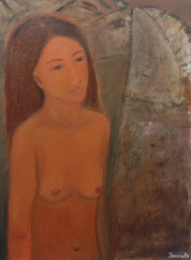 Painting titled "La Reflexion" by Margarita Yarmats, Original Artwork