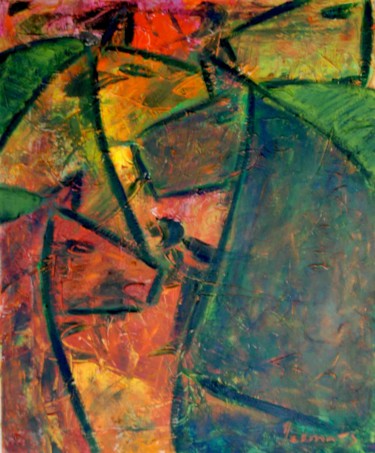 Painting titled "La Charla" by Margarita Yarmats, Original Artwork
