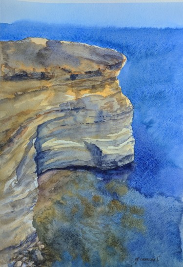 Картина под названием "Скалы Тарханкута.…" - Galina Yarovikova, Подлинное произведение искусства, Акварель