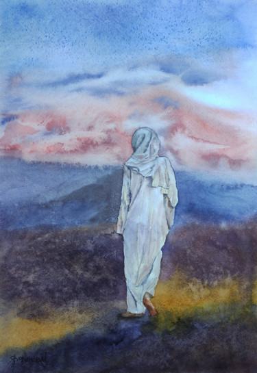 Pittura intitolato "Silence" da Galina Yarovikova, Opera d'arte originale, Acquarello