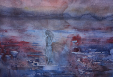 Pintura intitulada "War" por Galina Yarovikova, Obras de arte originais, Aquarela