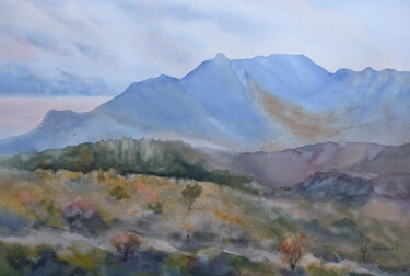 Painting titled "In the mountains" by Galina Yarovikova, Original Artwork, Watercolor