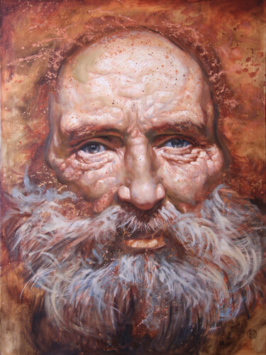 Malerei mit dem Titel "Philosopher" von Yaroslav Kurbanov, Original-Kunstwerk, Öl Auf Keilrahmen aus Holz montiert