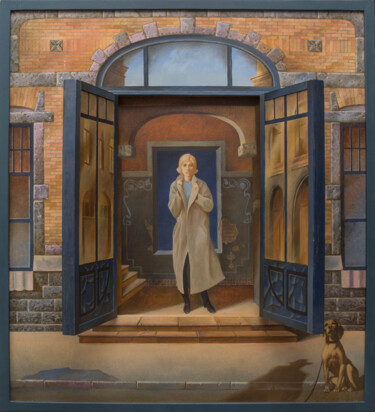 Painting titled "Secrets of old cour…" by Yaroslav Kurbanov, Original Artwork, Oil Mounted on Wood Stretcher frame