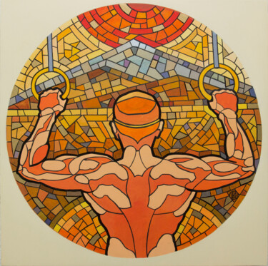 Pintura titulada ""SONNENAUFGANG"" por Yaroslav Kurbanov, Obra de arte original, Acrílico Montado en Otro panel rígido