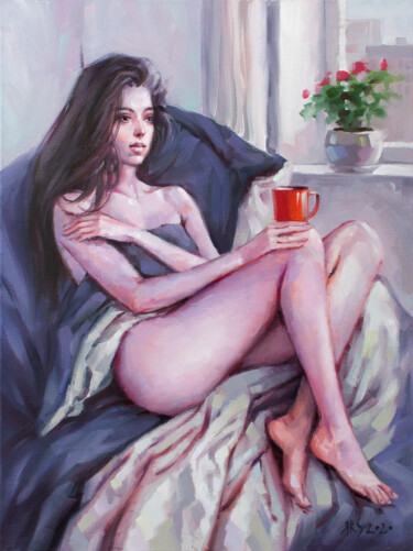 Pintura titulada "TENDER MORNING (Imp…" por Yaroslav Sobol, Obra de arte original, Oleo Montado en Bastidor de camilla de ma…