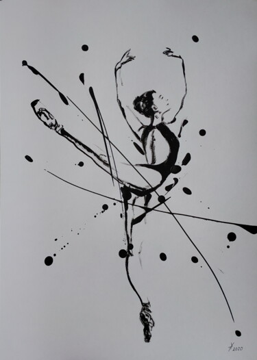 Painting titled "Ballerina №021" by Yaroslav Teslenko, Original Artwork, Acrylic
