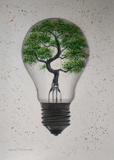 Картина под названием "Energy of life" - Yaroslav Teslenko, Подлинное произведение искусства, Акрил