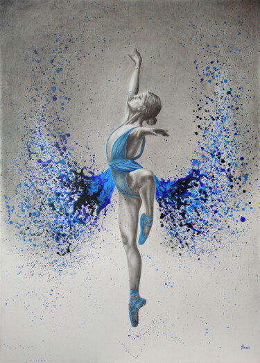 Painting titled "Ballerina 049" by Yaroslav Teslenko, Original Artwork, Oil Mounted on Wood Stretcher frame