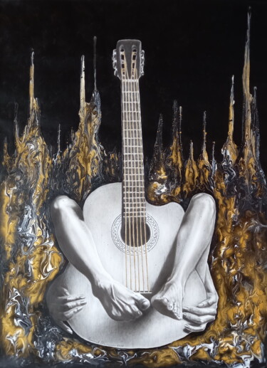 Schilderij getiteld "Strings of the soul" door Yaroslav Teslenko, Origineel Kunstwerk, Olie