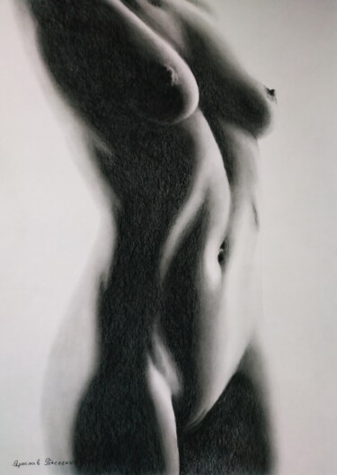 图画 标题为“Nude№367” 由Yaroslav Teslenko, 原创艺术品, 木炭