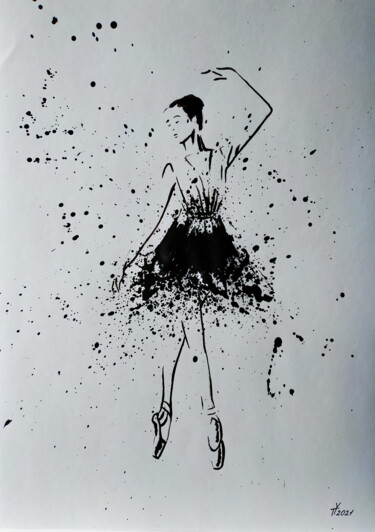 Malerei mit dem Titel "Ballerina №036" von Yaroslav Teslenko, Original-Kunstwerk, Acryl
