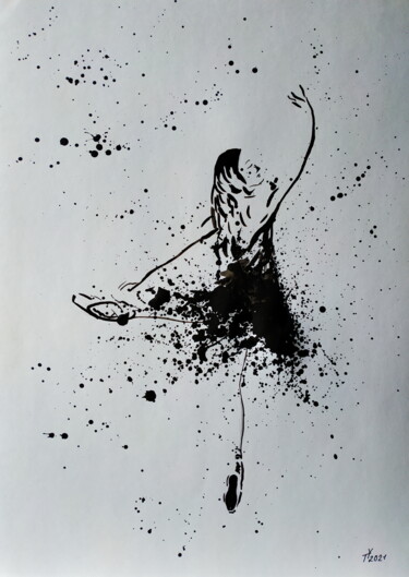 Painting titled "Ballerina №038" by Yaroslav Teslenko, Original Artwork, Acrylic