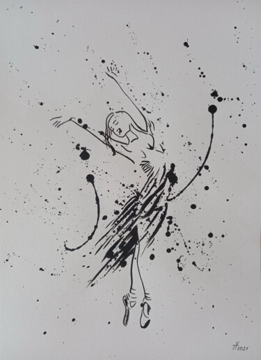 Malerei mit dem Titel "Ballerina №043" von Yaroslav Teslenko, Original-Kunstwerk, Acryl