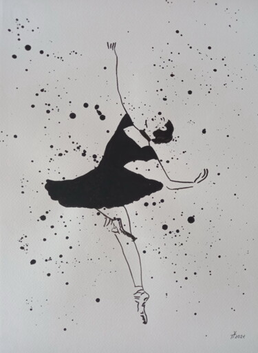 Painting titled "Ballerina №044" by Yaroslav Teslenko, Original Artwork, Acrylic