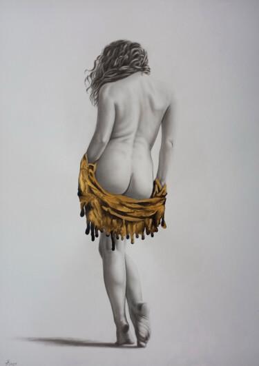 Malerei mit dem Titel "Nude #375" von Yaroslav Teslenko, Original-Kunstwerk, Kohle