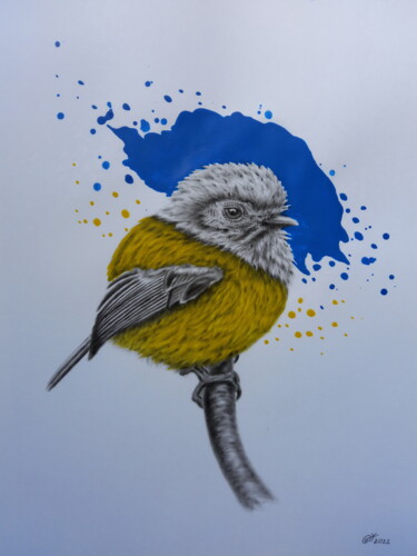 Картина под названием "Sparrow" - Yaroslav Teslenko, Подлинное произведение искусства, Масло