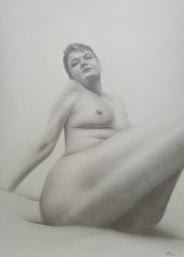 Peinture intitulée "Nude #382" par Yaroslav Teslenko, Œuvre d'art originale, Fusain