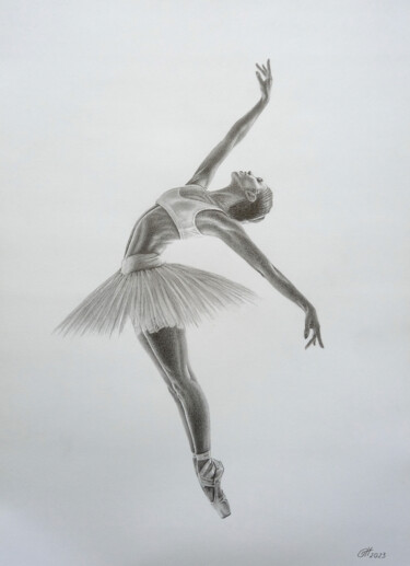图画 标题为“Ballerina 053” 由Yaroslav Teslenko, 原创艺术品, 铅笔