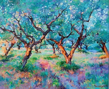 Peinture intitulée "Magic garden. Olives" par Ksenia Yarovaya, Œuvre d'art originale, Huile