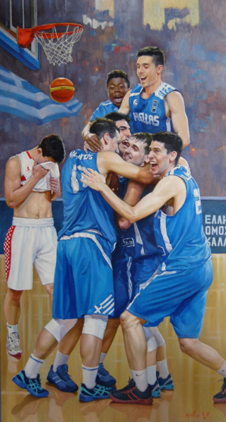 Картина под названием "Greek victory" - Ksenia Yarovaya, Подлинное произведение искусства, Масло