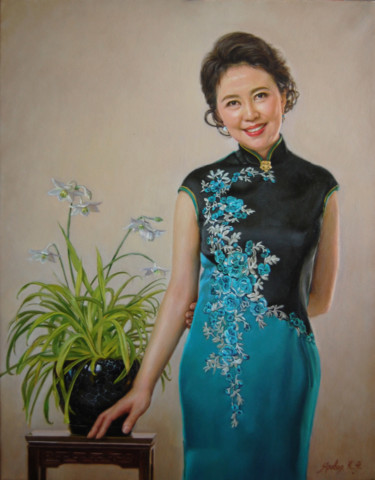 Malerei mit dem Titel "Beautiful girl" von Ksenia Yarovaya, Original-Kunstwerk, Öl