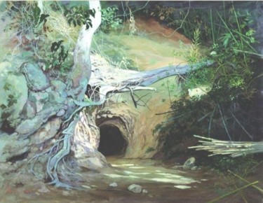 Картина под названием "Caverna na mata" - Sergey Yarovoy, Подлинное произведение искусства, Масло