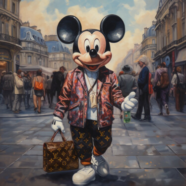 Painting titled "Fancy Mickey" by Yasemen Asad, Original Artwork, Acrylic