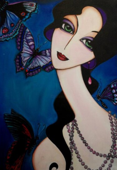 "butterfly girl" başlıklı Tablo Yasemin Karabenli tarafından, Orijinal sanat