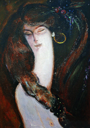 Malerei mit dem Titel "Redhead phantasmago…" von Yaseneva Svetlana, Original-Kunstwerk, Öl
