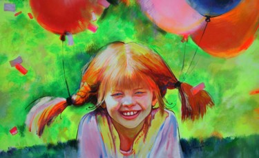 Malerei mit dem Titel "Childhood" von Yaseneva Svetlana, Original-Kunstwerk, Acryl