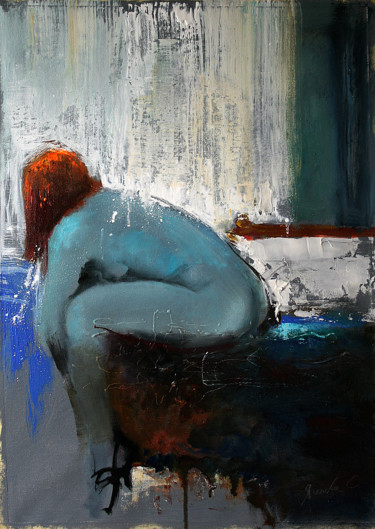 Malerei mit dem Titel "Blue room" von Yaseneva Svetlana, Original-Kunstwerk, Öl