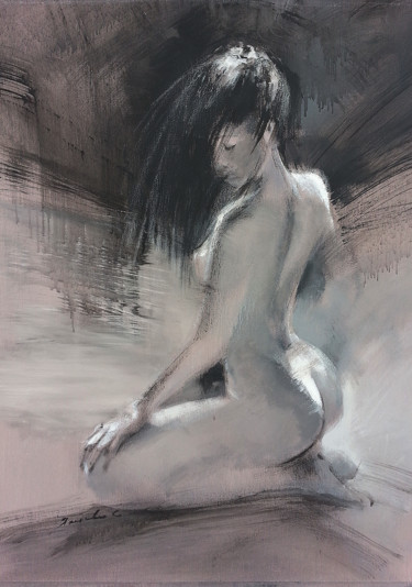Peinture intitulée "nude" par Yaseneva Svetlana, Œuvre d'art originale, Acrylique