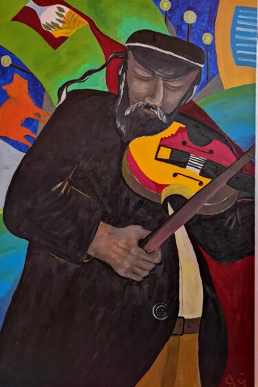 Schilderij getiteld "The Nomad Jew by Ya…" door Yasia Kagan, Origineel Kunstwerk, Acryl