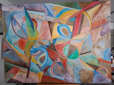 Painting titled "Miroir surréaliste" by Yasmina Naessens, Original Artwork, Oil