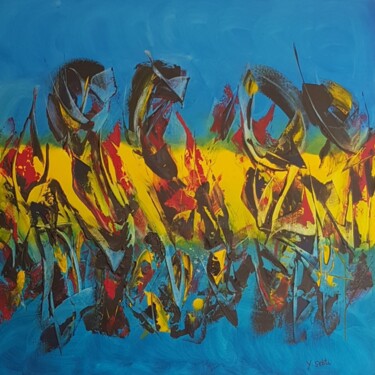 Peinture intitulée "Danse" par Yasmina Sebti, Œuvre d'art originale, Acrylique