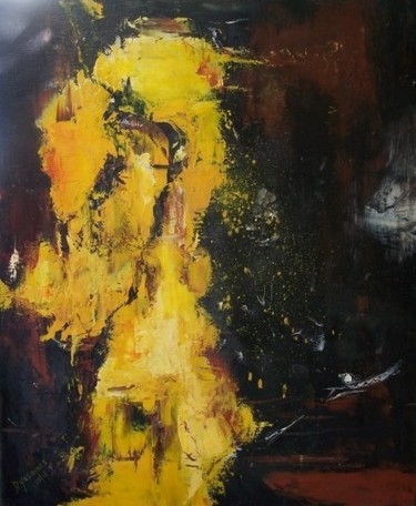 Painting titled "EMERGENCE" by Dyasmines, Original Artwork, Oil