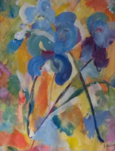 Painting titled "Iris-1" by Dyasmines, Original Artwork, Acrylic