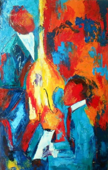 Schilderij getiteld "JAZZ" door Yasmine Bloch, Origineel Kunstwerk, Acryl