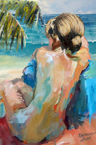 Malerei mit dem Titel "Summer time" von Yass, Original-Kunstwerk, Öl