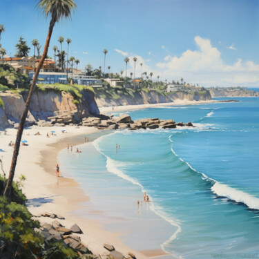 Pintura intitulada "Laguna Beach oil pa…" por Yass, Obras de arte originais, Óleo