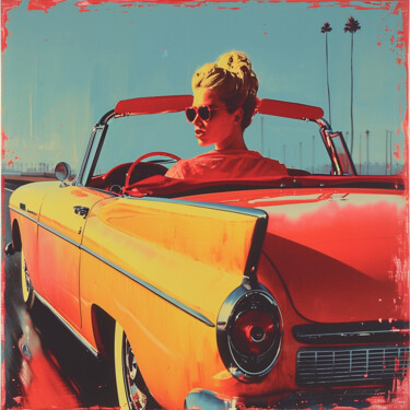 Painting titled "Retro Drive" by Yass, Original Artwork, Acrylic