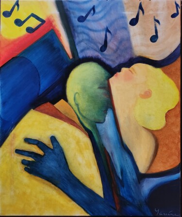 Malerei mit dem Titel "Love song" von Yassine Ounis, Original-Kunstwerk, Öl