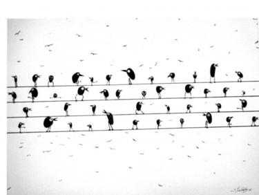 Peinture intitulée "Die Vögel  / les oi…" par Art-Is, Œuvre d'art originale