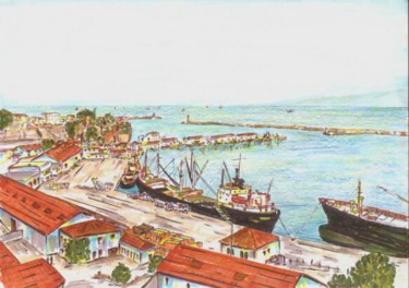 Peinture intitulée "port de bejaia" par Art-Is, Œuvre d'art originale