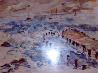 Peinture intitulée "la mer du nord" par Art-Is, Œuvre d'art originale